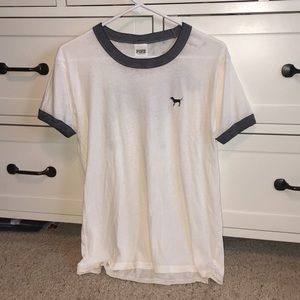 Pink Victoria’s Secret White Short Sleeve Shirt